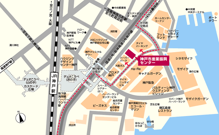 神戸市産業振興センターのマップ